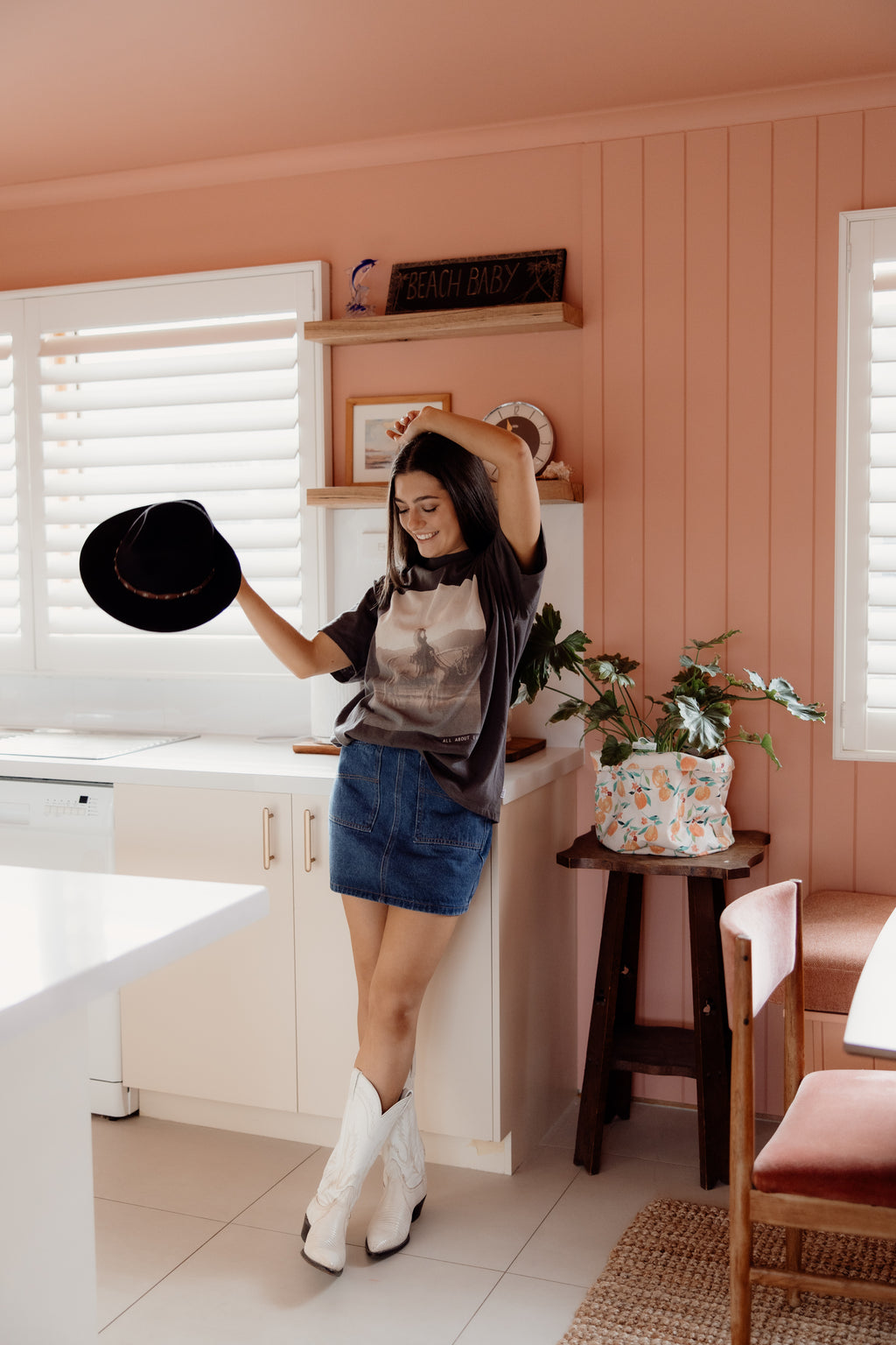 All About Eve Yellowstone Relaxed Tee - Charcoal