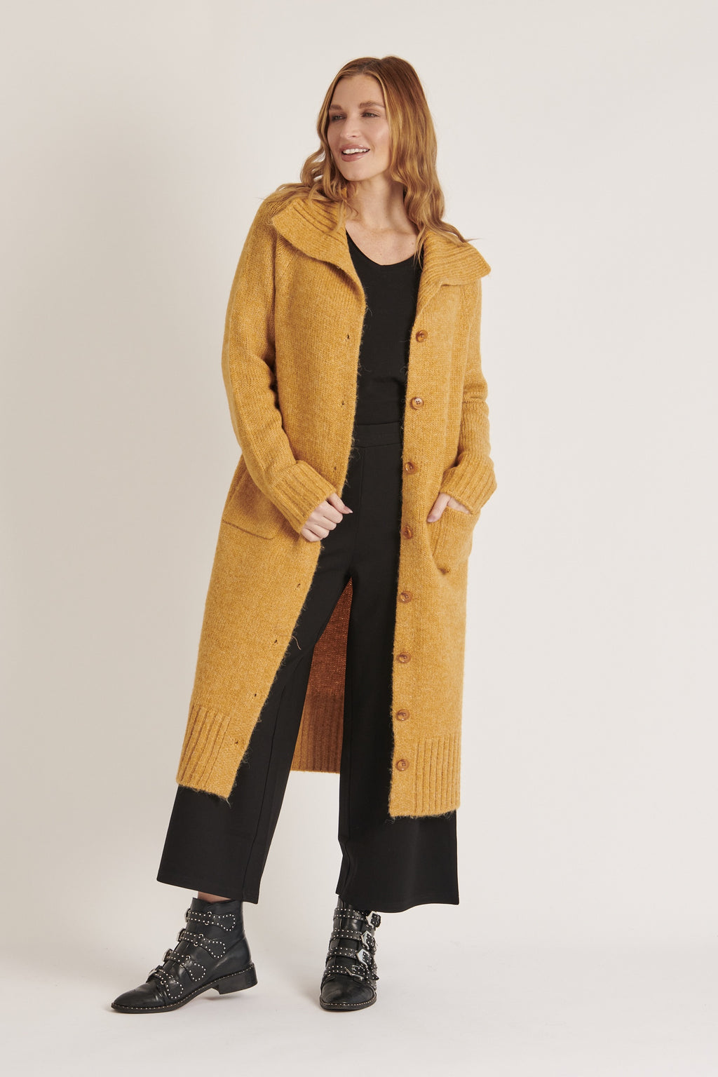 Ellis and Dewey Longline Cardigan - Golden Wheat