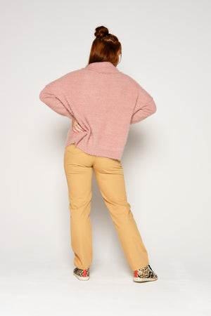 ALBTM Knit Roll Neck Cable - Dusty Pink