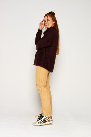 ALBTM Knit Roll Neck Cable - Chocolate