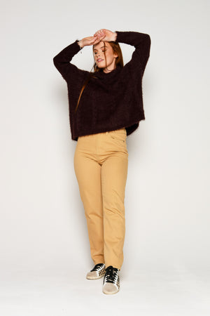 ALBTM Knit Roll Neck Cable - Chocolate