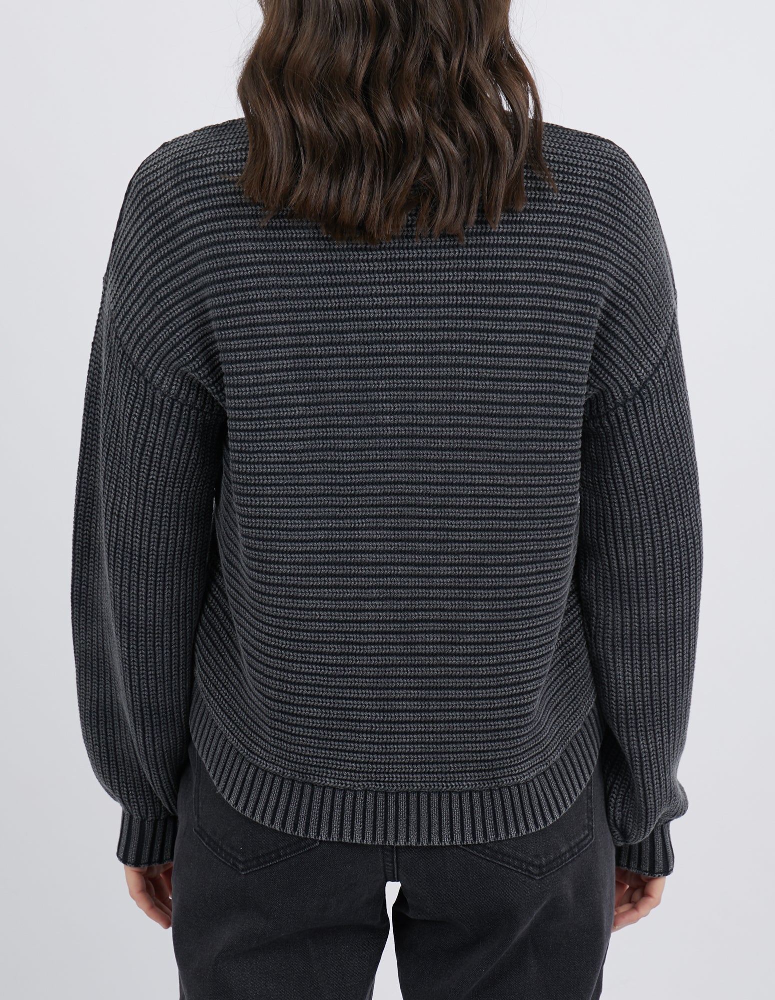 Foxwood Clare Crew Knit - Washed Black