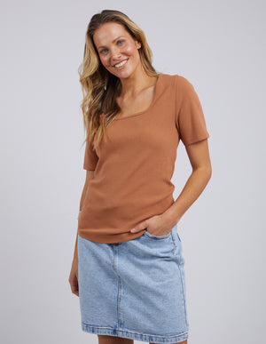 Foxwood Emmy Rib Tee - Latte