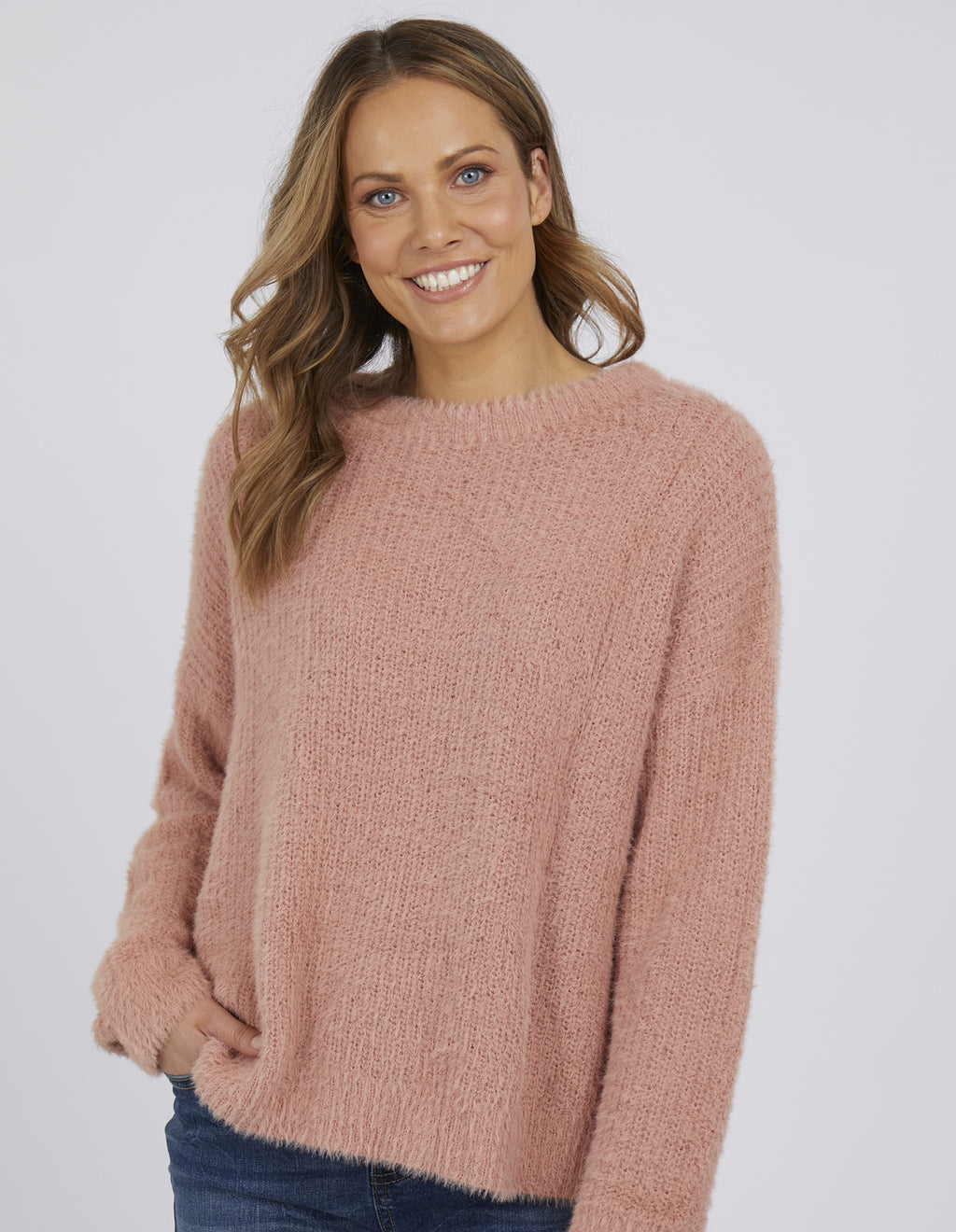 Foxwood Carly Crew Knit - Musk Pink