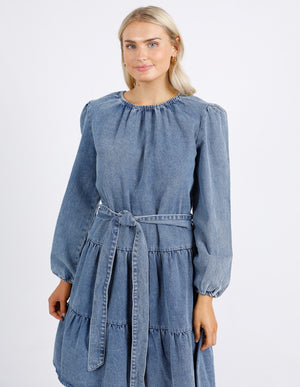 Foxwood Vada Denim Dress - Mid Blue