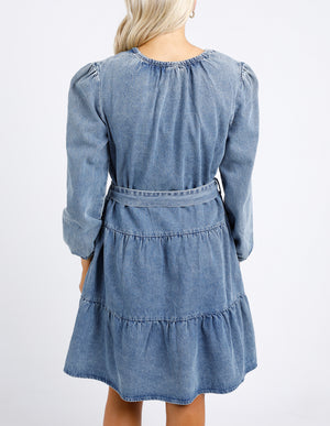 Foxwood Vada Denim Dress - Mid Blue