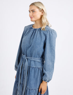 Foxwood Vada Denim Dress - Mid Blue