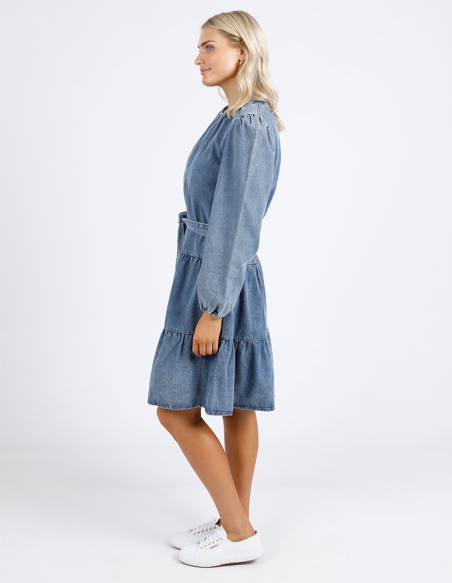 Foxwood Vada Denim Dress - Mid Blue