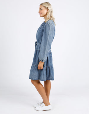 Foxwood Vada Denim Dress - Mid Blue