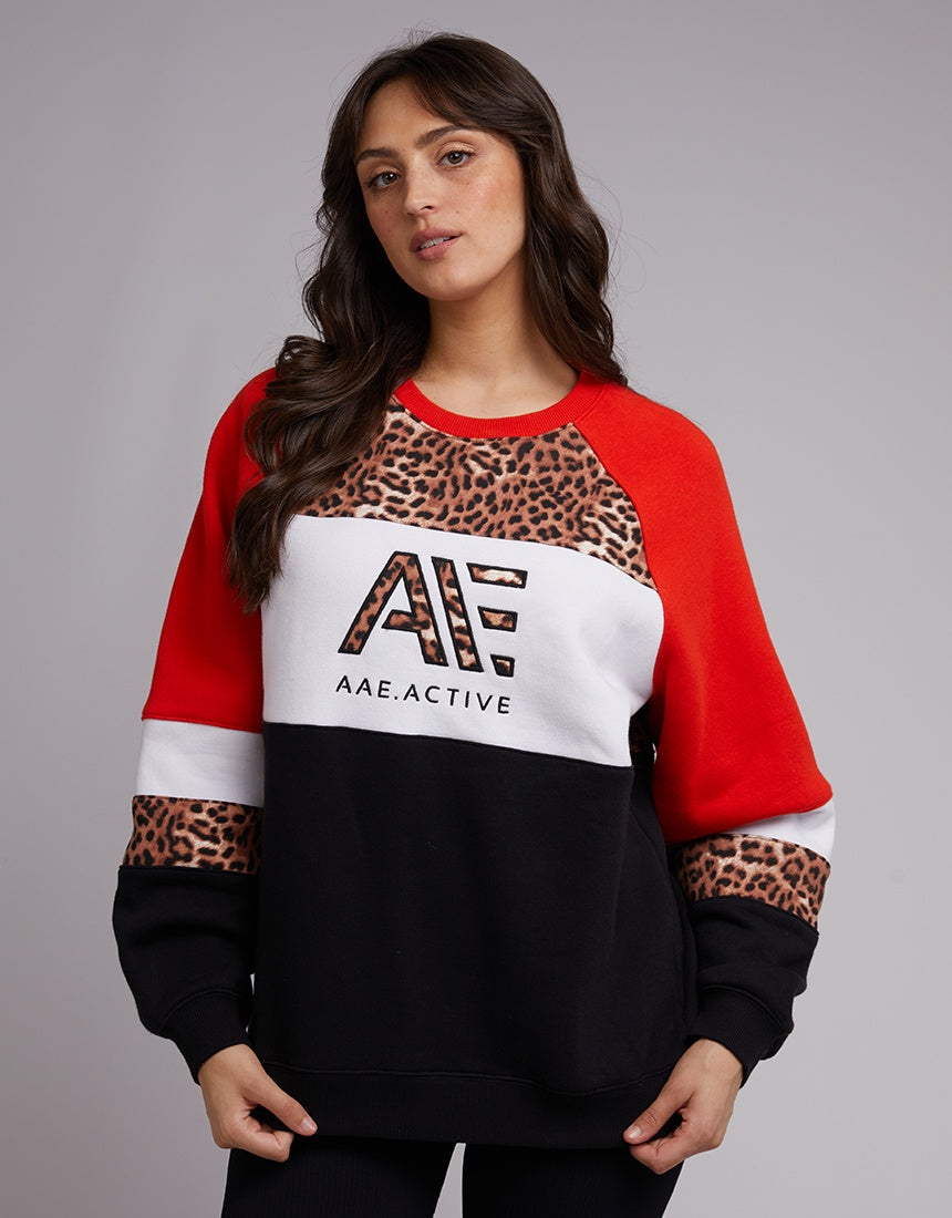 All About Eve Jordan Panelled Crew - Red