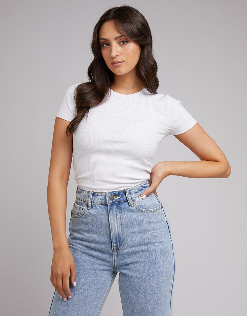 All About Eve Eve Rib Baby Tee - White